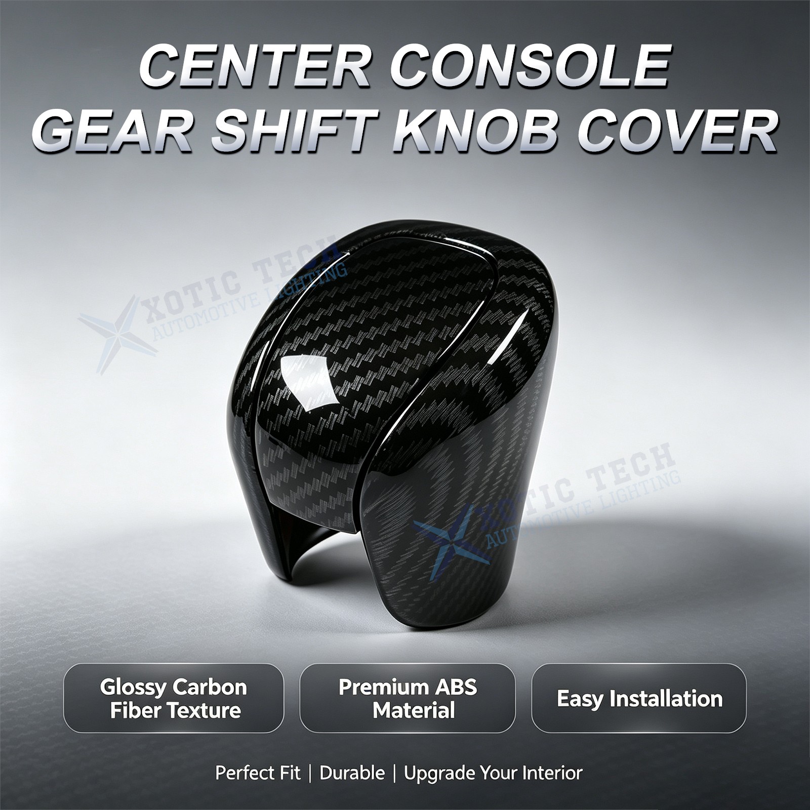 Carbon Fiber Black Gear Lever Handle Decor Trim For Honda Accord Civic 2022-up