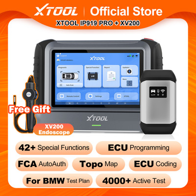XTOOL IP919 PRO+XV200 Auto OBD2 FCA Scanner Topo Map ECU Programming Full System