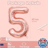 Number 5 Balloon, 5 Balloon, Number Balloons 40 Inch, Rose Gold Large Big Foil Number Balloons for Birthday Party Graduation Wedding Anniversary Baby Shower Bachelorette Decoration Supplies-Rose Gold