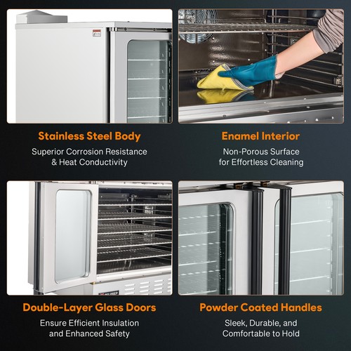 WILPREP 38in. Electric Commercial Convection Oven 240V Full-Size Single-Deck ETL