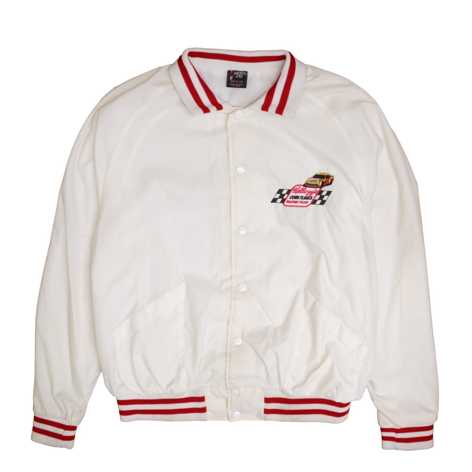 Vintage Kellogs Cornflakes Racing Jacket Size XL White | eBay