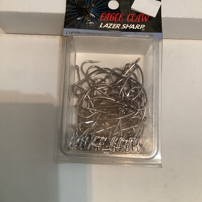 MADE IN USA NOS 50 3/0 EAGLE CLAW LASER SHARP KAHLE NICKEL FISH HOOKS 