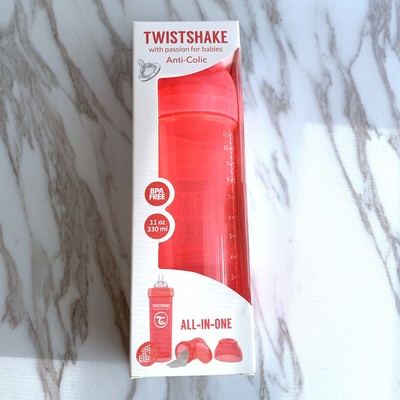 Twistshake Anti-Colic BPA Free 11oz Feeding Bottle All-In-One Pink Large 4+M 