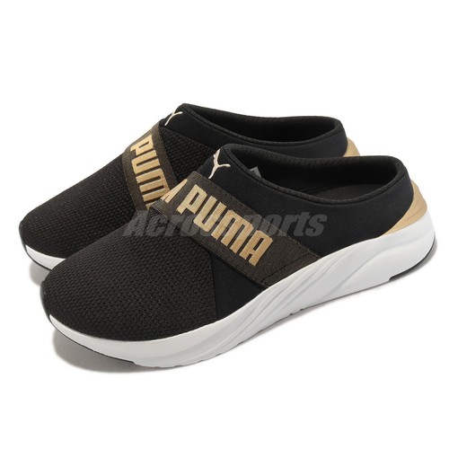 

Puma Softride Ruby Mule Wns Черный Золотой Белый Женские Слипоны Повседневные 377064-06, Softride Ruby Mule Wns