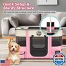 Dog playpen Puppy Play Pens Foldable Pet Crate Cage Kennel for Indoor Collapsible Kitten Enclosure with Carrying Case Food Bowl Travel Outdoor Hamster Rabbit Guinea Pig Small Animals (Pink, M, 1)
