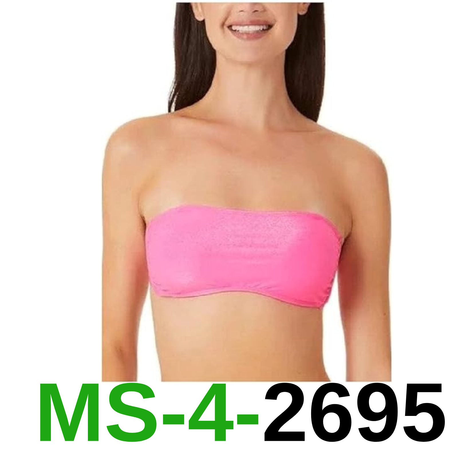 California Waves Womens Juniors Metallic Bandea Bikini Swim top Pink, Small