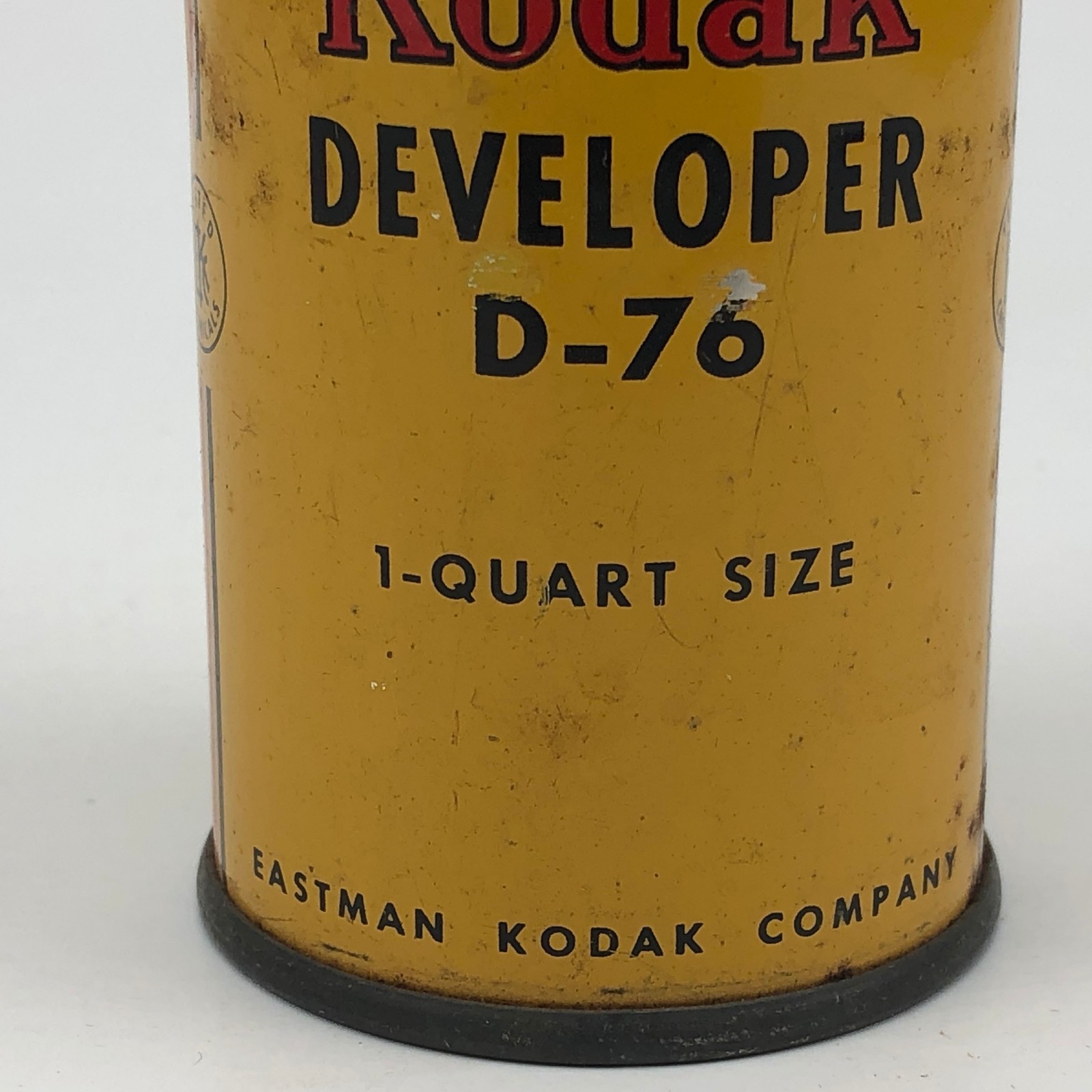 Vintage Kodak Developer D-76 Metal Tin Can 1 Quart size 3 1/2 oz powder