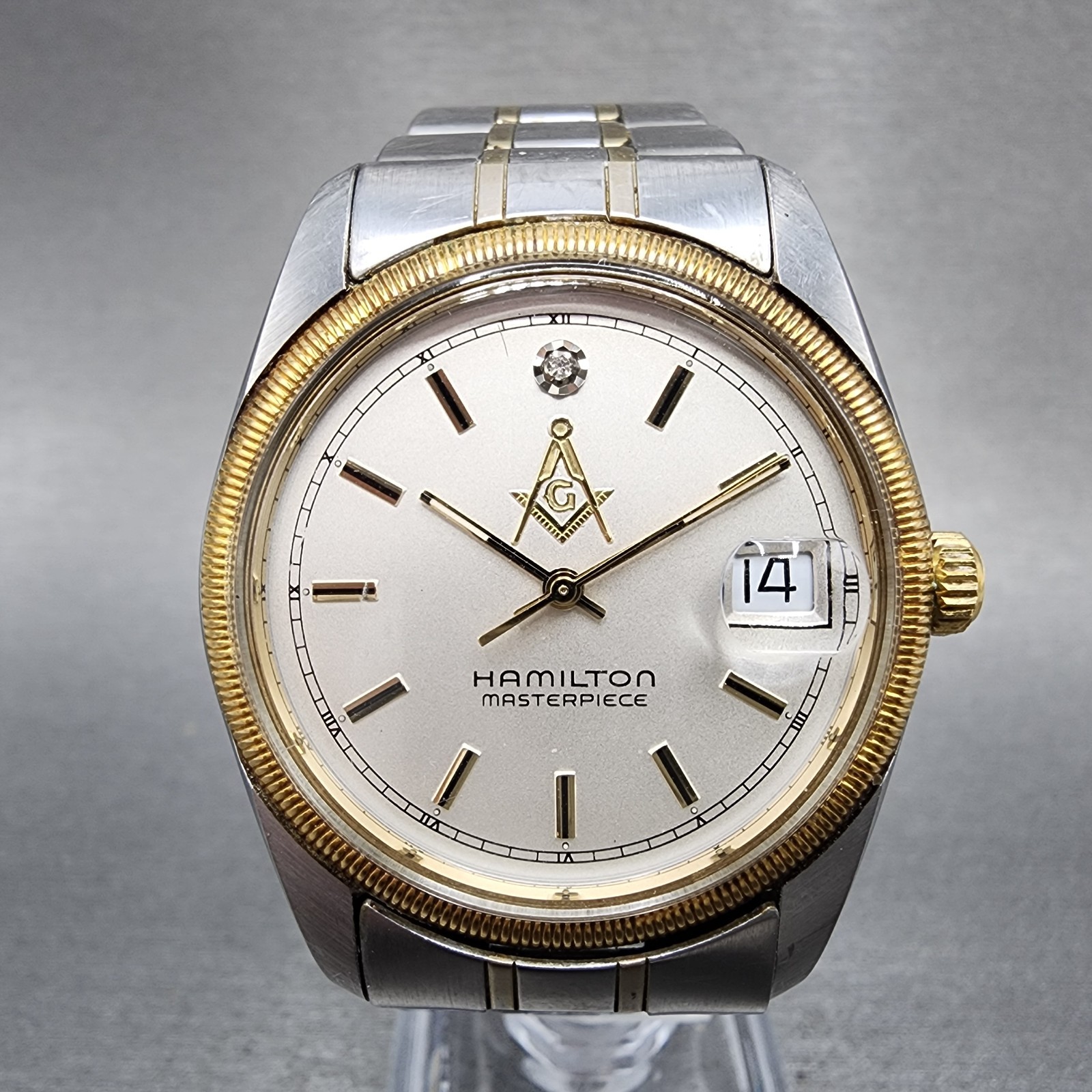 Hamilton Masterpiece Watch Men 36mm Silver Dial Two Tone