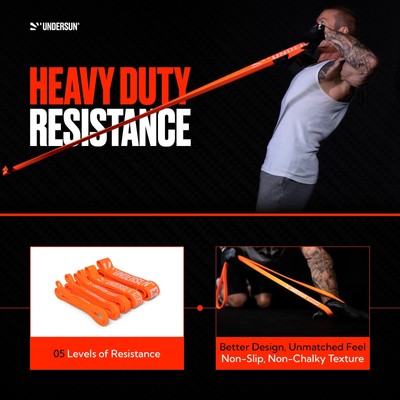 Undersun Resistance Bands for Working Out &mdash; 5-Level Exercise Bands Door Ancho...