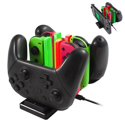 For Nintendo Switch Joy-Con and Pro Controller Charger 6 in 1 Charging Station