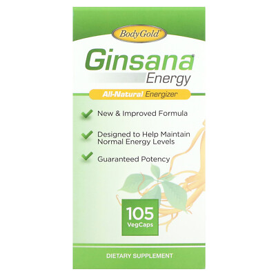 Pharmaton Natural Health Ginsana Energy 105 Veggie Caps All-Natural,