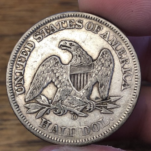 1859-O Seated Half Dollar CHOICE XF-AU Details STUNNING PATINA New Orleans Issue