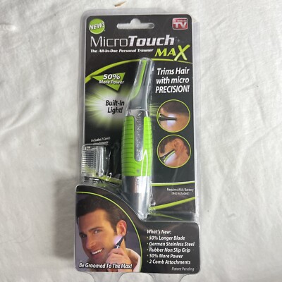 Micro Touch Max All In One Personal Hair Trimmer w/LED Light For Nose Ears Neck