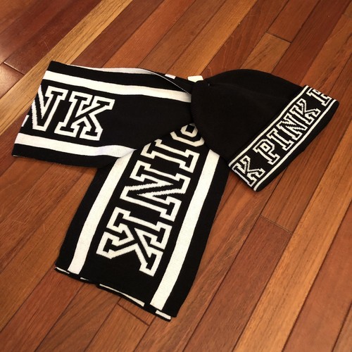 NWT Victoria Secret PINK Winter Beanie Hat & Scarf Set- 2 Colors - SHIPS TODAY