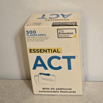 Essential ACT Flashcards Prep by Princeton Review English Study Aid Sealed