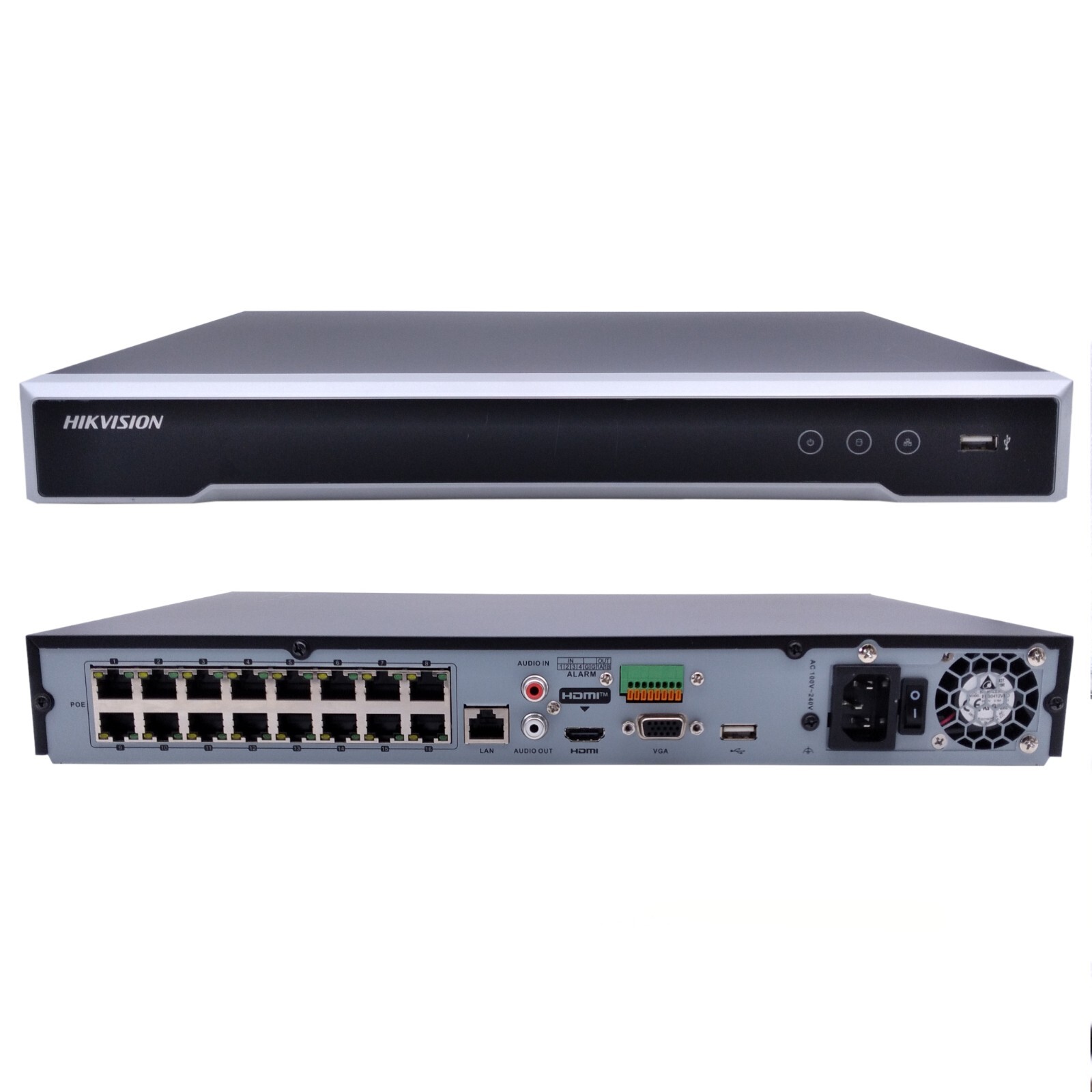 Hikvision ネットワークビデオレコーダー 16Ch POE NVR Hikvision 16CH PoE 8MP 4K NVR H.265+, HDD Options DS-7616NI