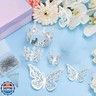 Flower Bouquet Accessories Including 4Pcs Crown Cake Topper Mini Tiara,12 Butterfly Decorations and 50Pcs Bouquet Pins for Birthday Wedding
