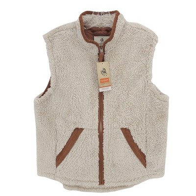 NWT LEGENDARY WHITETAILS Women's Fuzzy Hide Vest Cream Full Zip Size MEDIUM