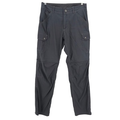 KUHL Men’s Renegade Stealth Convertible Pants Gray Stretch Ankle Zip EUC 33x34