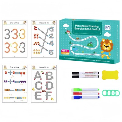 Reusable Scribble Smart Workbook Pen Control Training Book Gift For Kids