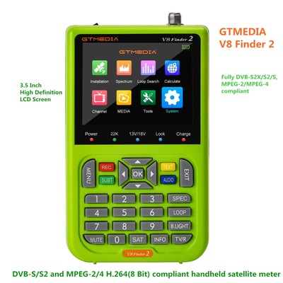 GTMEDIA V8 Finder 2 DVB-S/S2 MPEG-2/4 H.264 Handheld Satellite Meter 3.5inch HD
