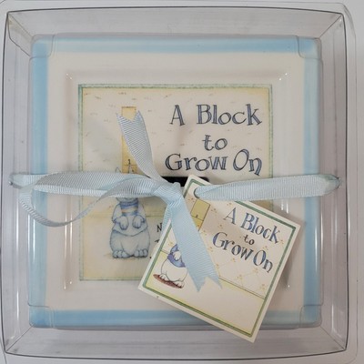 Child To Cherish A Block To Grow On - Money Bank - BLUE -  NEW