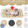Clysee 2 Pack Self Heating Cat Mat Self Warming Pet Pads Washable Kennel Mat Dog Crate Pad Reflects Body Heat Non Skid Cat Thermal Pads for Puppy Indoor Outdoor(Beige,16 x 20 Inches)