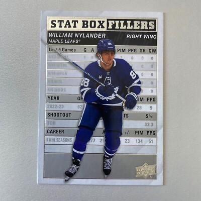 2023 Upper Deck Series 1 #SB-16 William Nylander Stat Box Fillers