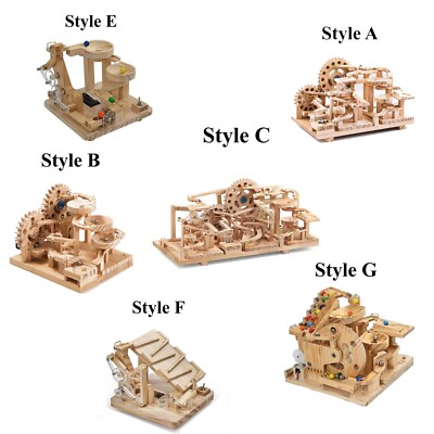 Marble wood run trace perpetual motion set kit kinetic art educational toy gifts