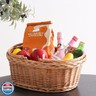 Wicker Picnic Basket with Handles, Handwoven Gift Basket, Shopping Basket, Natural Brown - Small
