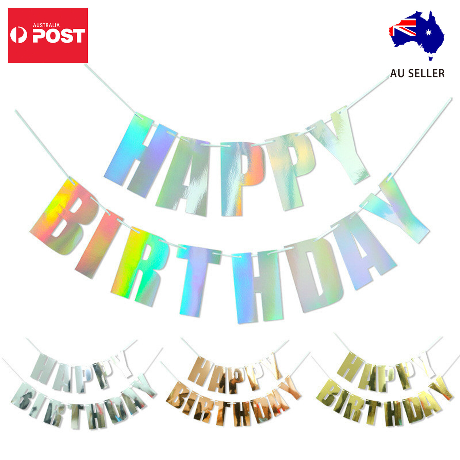Large 1.5M Happy Birthday Banner Bunting Garland Party Decorations Sydney Stock