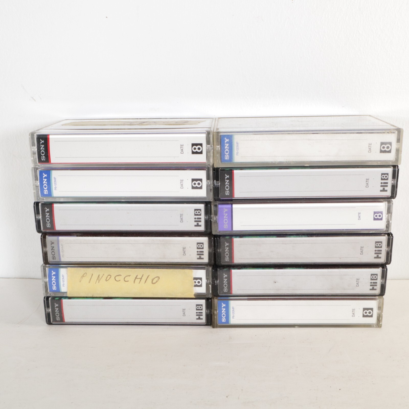 Lot of 12 Used Sony 8mm Metal P MP HG 120 Camcorder Tapes Home Video 8 Genuine