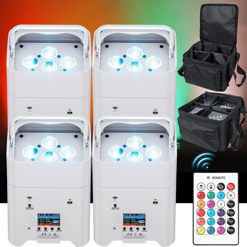 4pcs LED Akku Uplight 108W RGBAW UV DMX Wifi APP Par Strahler Batteriebetriebene