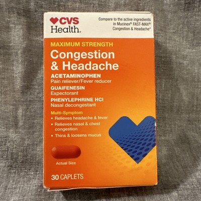 CVS Health Maximum Strength Congestion&Headache Acetaminophen Caplet EXP: 9/24