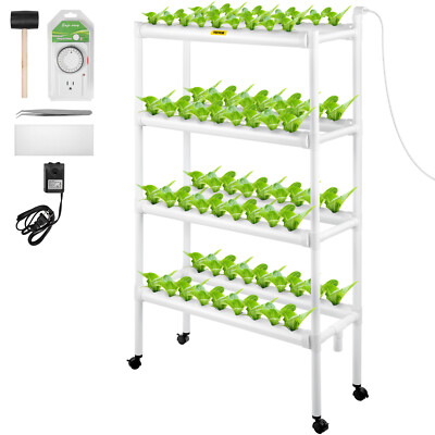 VEVOR Hydroponic Grow Kit Hydroponics System 72 Plant Sites 4 Layers 8 Pipes