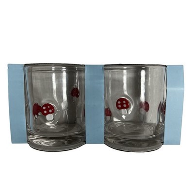 Set of 2 DOF Glasses 11 oz Mushroom Design Barware Drinkware