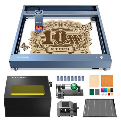 xTool D1 Pro 10W Laser Engraver with RA2 Pro, Enclosure, Air Assist, Honeycomb