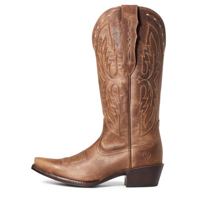 Pre-owned Ariat Ladies Heritage Elastic Calf Brown Snip Toe Boots 10036047
