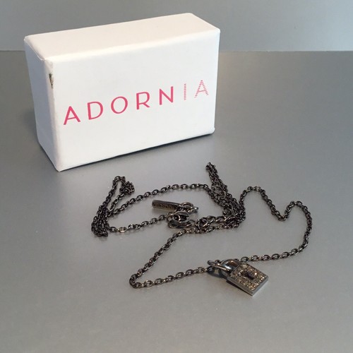 Pre-owned Adornia Mini Lock Diamon Necklace