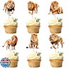 Ercadio 24 Pack Lion Cupcake Toppers Lion Cupcake Picks Animal Cupcake Picks Lion Birthday Cupcake Decorations for Baby Shower Birthday Animal Theme Party Cake Decor Supplies