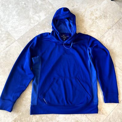 Nike Dri Fit Mens Therma Fleece Hoodie Small Blue Sweatshirt