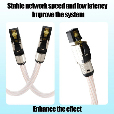 Hifi Cat.8 Ethernet Cable Hi-end OCC Silver Mixed 10GB Transmission Network Line