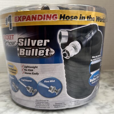 Pocket Hose Silver Bullet Pocket Hose Expanding with Bonus Spray Nozzle