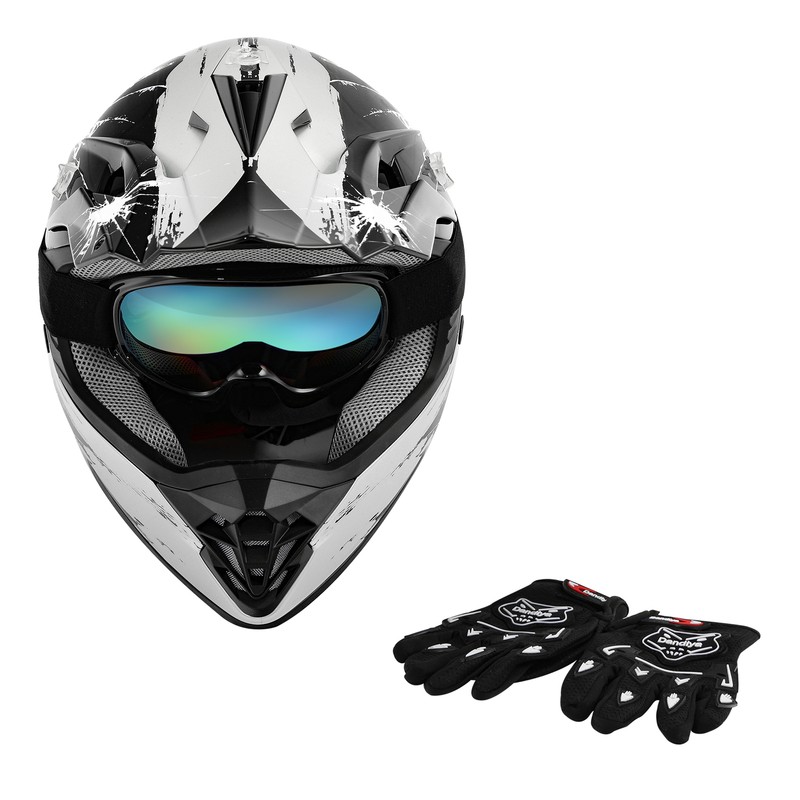 DOT Youth Helmet Kids Motocross Child  ATV UTV MX OffRoad Goggles+Gloves Double