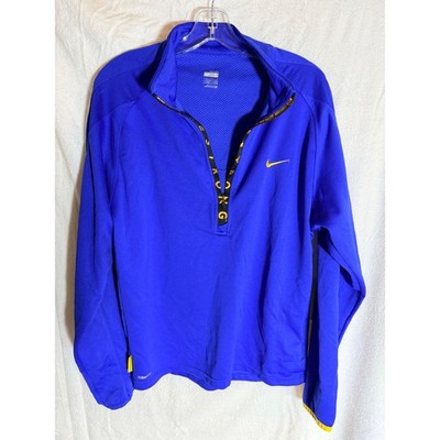 Nike Livestrong Mens Large Royal Blue 1/4 Zip Pullover Running Shirt Nike Fit