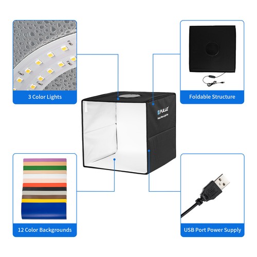 144LED 16" Portable Large LED Photo Light Box Tent Cube Studio Photography PULUZ