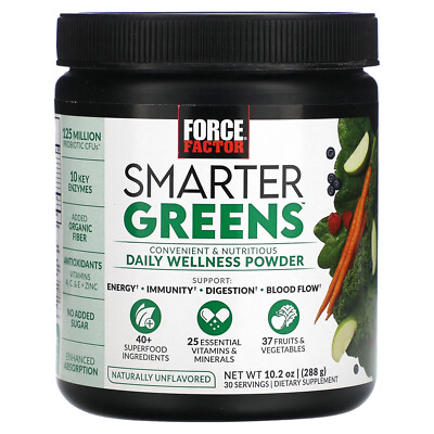 Smarter Greens, Порошок для ежедневного оздоровления, без натуральных вкусовых добавок, 10,2 унции (288 г)