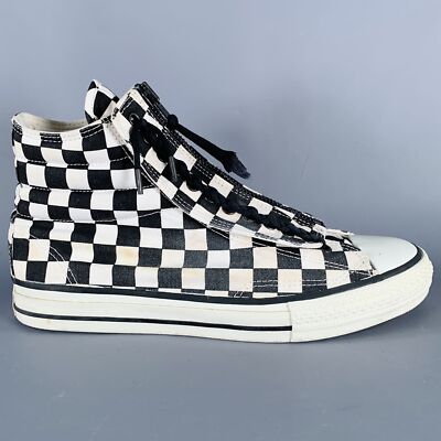 【希少】number (n)ine 01aw サスペンダー 初期 オリジナル NUMBER (N)INE AW07 Size 8 Black White Checkered Canvas High