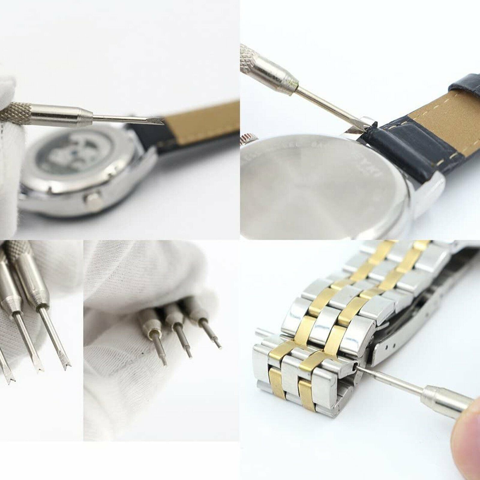 2-Pack Wrist Watch Band Pin Spring Bar Link Remover Repair Pry Tool Kit Steel