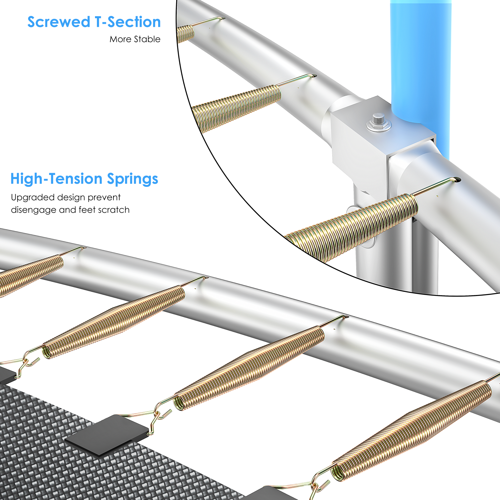 14FT Trampoline with Safety Enclosure Net Outdoor Trampoline for Kids Adults